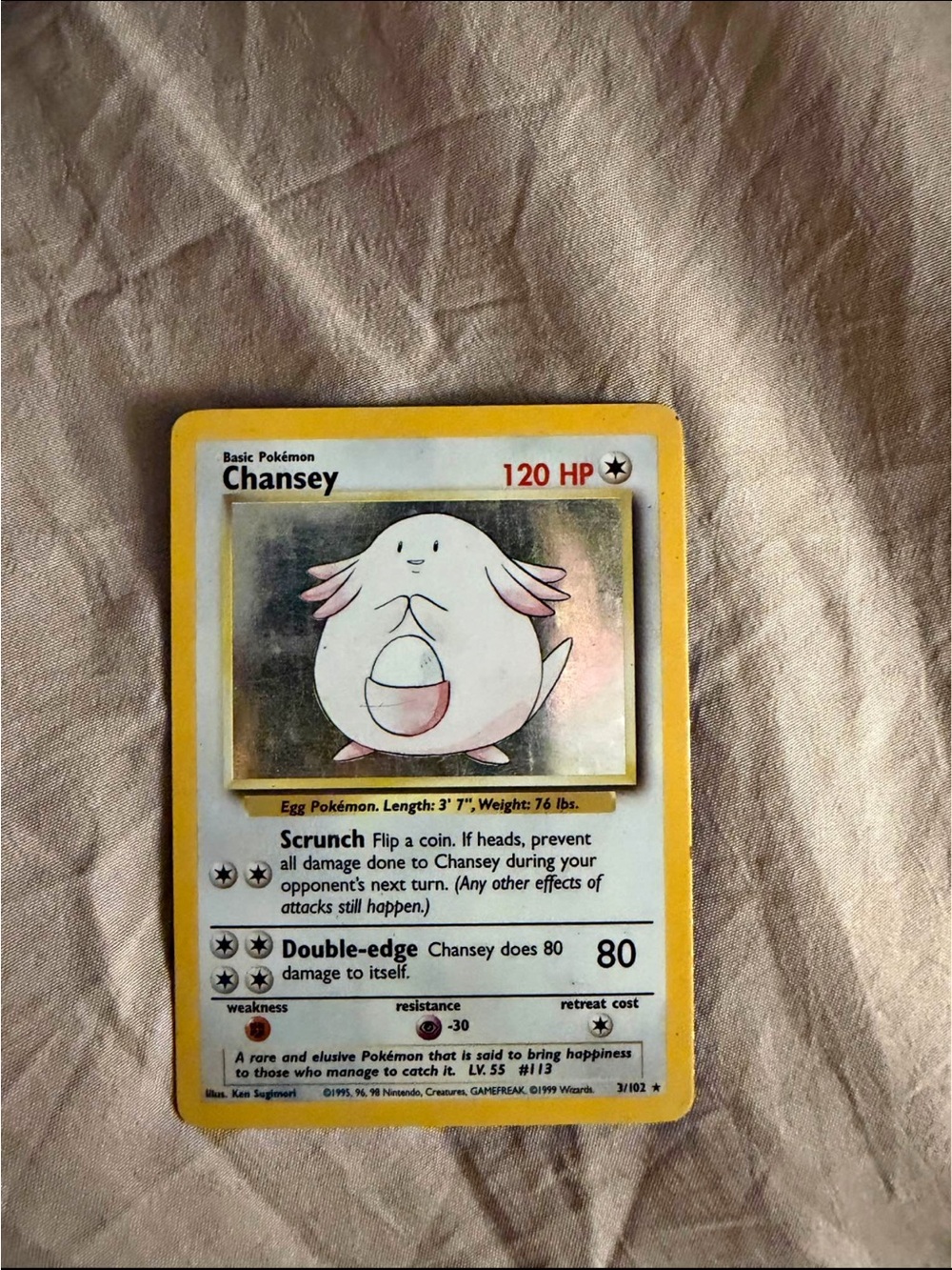 Chansey Trading Card - Pink and Yellow